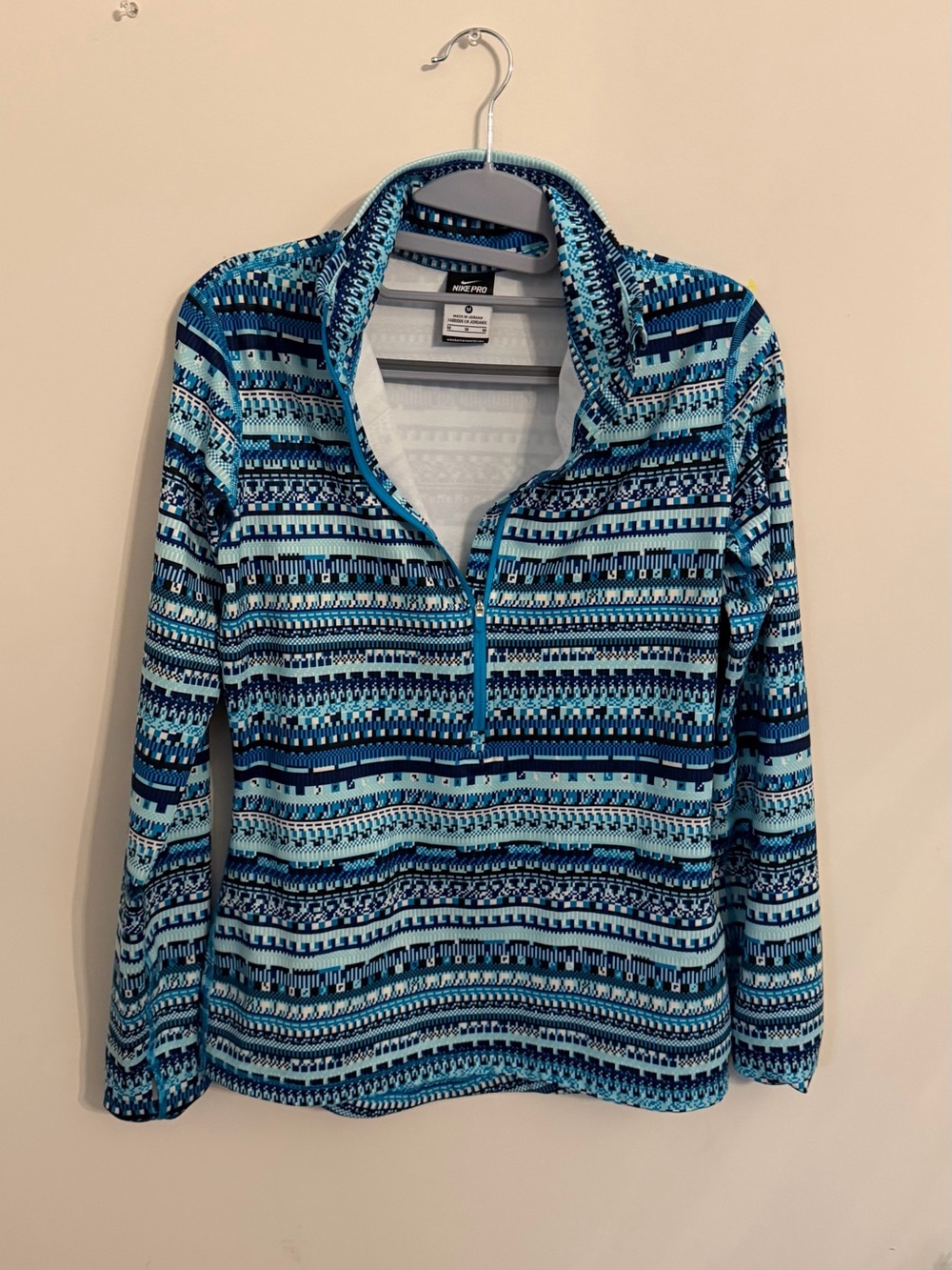 Nike Women’s Blue Patterned Half-Zip Pullover
